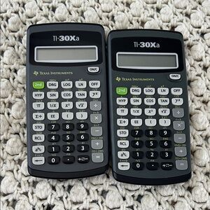 Texas Instruments TI-30Xa Black and Gray Calculators EUC